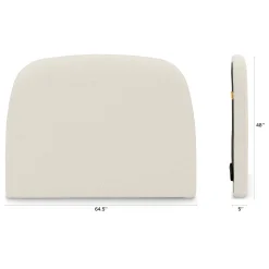 Kaleo Full Headboard - Ivory Wool Bouclé