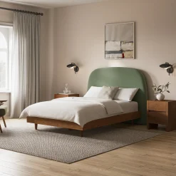 Kaleo Full Velvet Headboard - Plush Pacific Sage