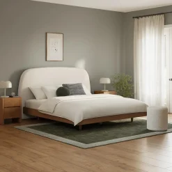 Kaleo King Headboard - Ivory Wool Bouclé