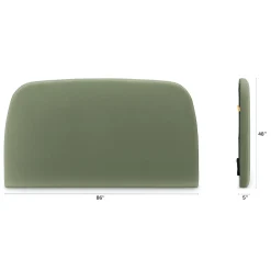 Kaleo King Velvet Headboard - Plush Pacific Sage