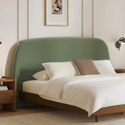 Kaleo King Velvet Headboard - Plush Pacific Sage