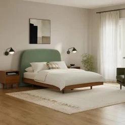 Kaleo Queen Velvet Headboard - Plush Pacific Sage
