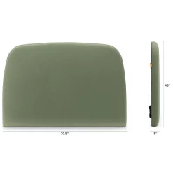 Kaleo Queen Velvet Headboard - Plush Pacific Sage