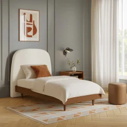 Kaleo Twin Headboard - Ivory Wool Bouclé
