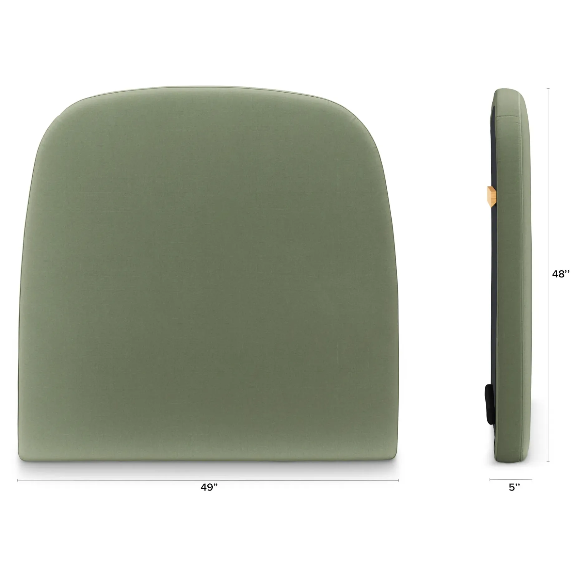Kaleo Twin Velvet Headboard - Plush Pacific Sage
