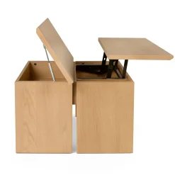 Karl 46" Lift-Top Storage Coffee Table - White Oak