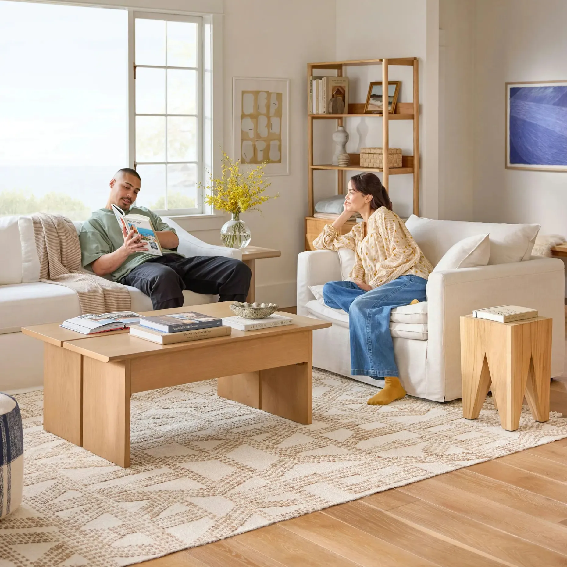 Karl 46" Lift-Top Storage Coffee Table - White Oak