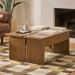 Karl 46" Lift-Top Storage Coffee Table - Smoked Oak
