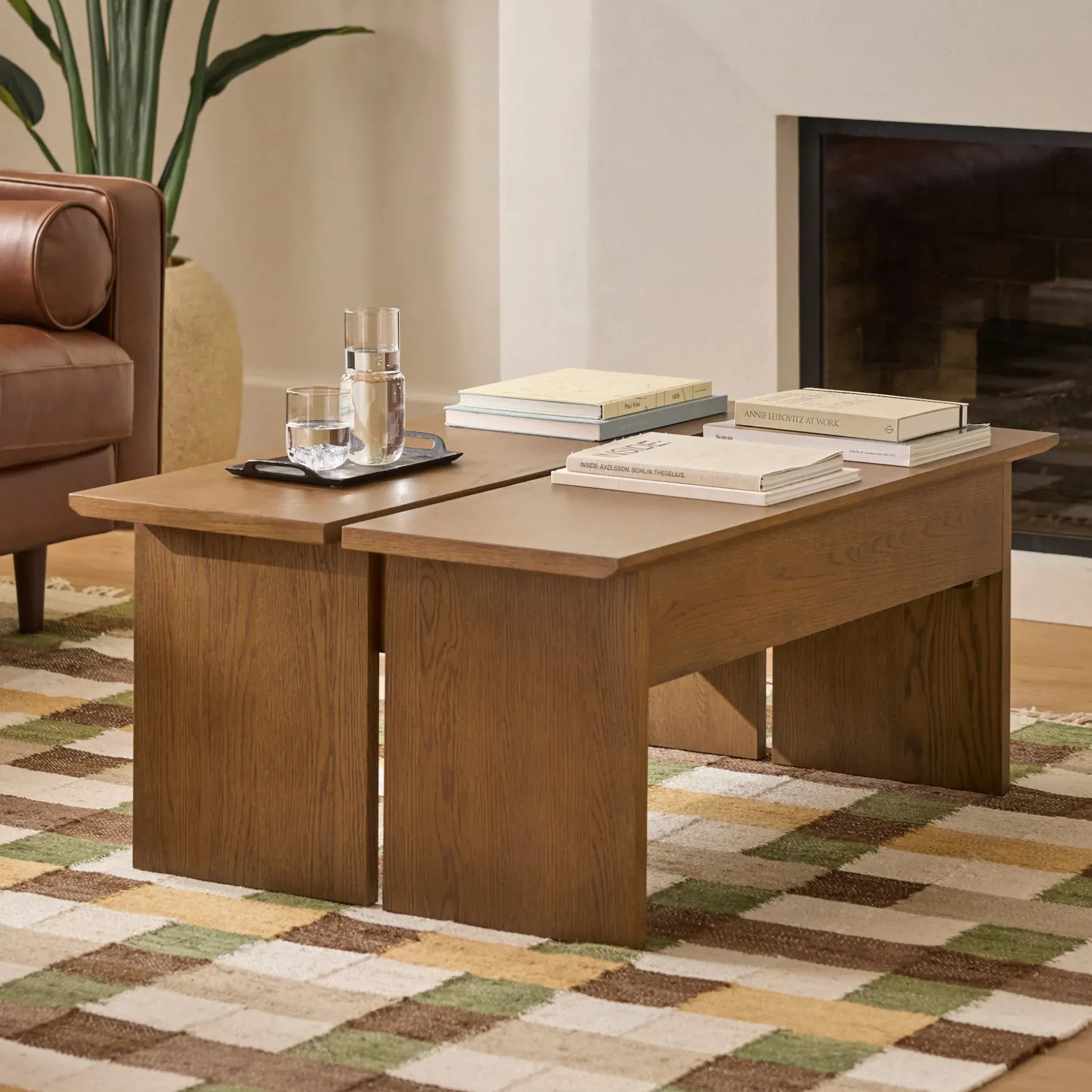 Karl 46" Lift-Top Storage Coffee Table - Smoked Oak
