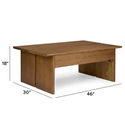 Karl 46" Lift-Top Storage Coffee Table - Smoked Oak