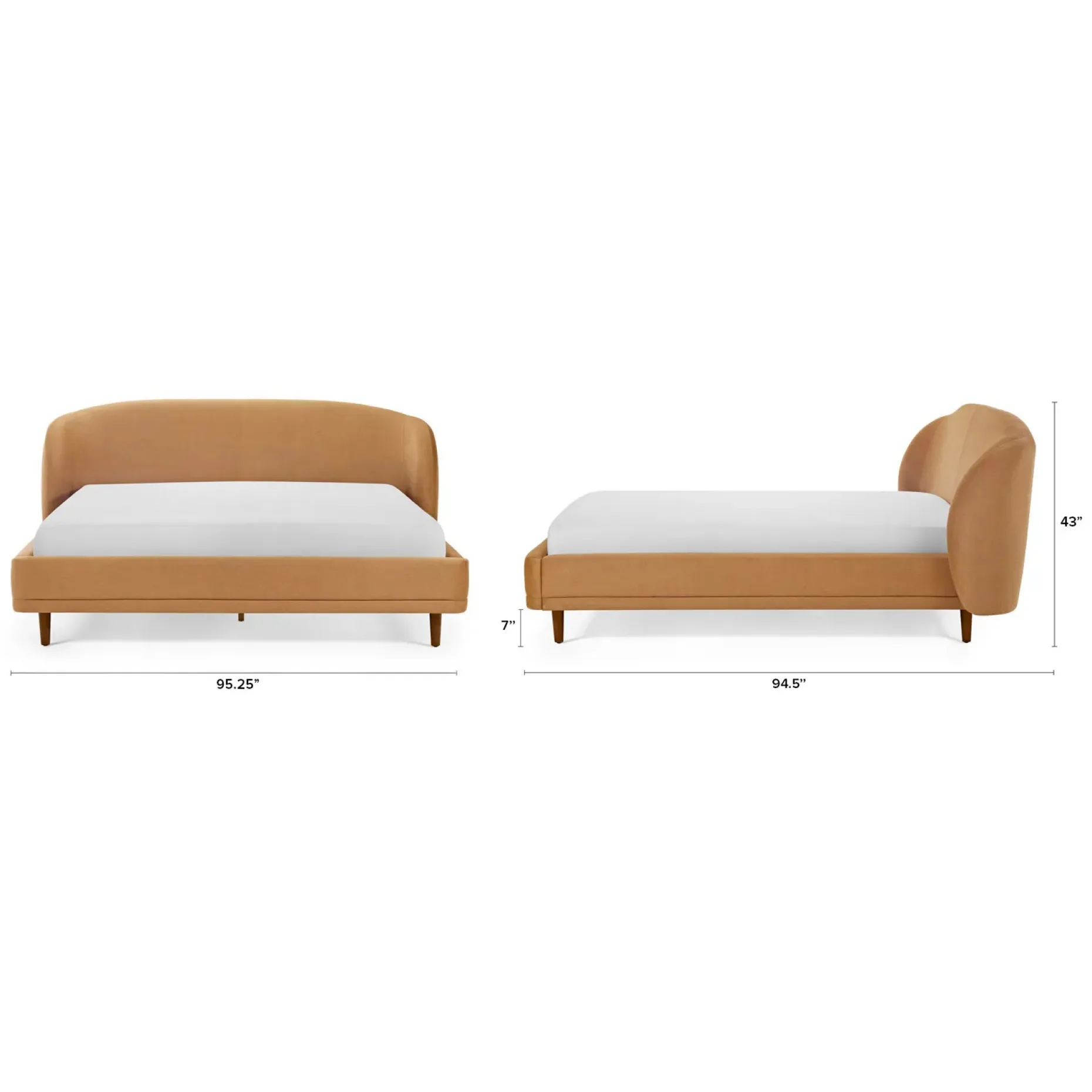 Kayra King Upholstered Bed - Felted Ginger