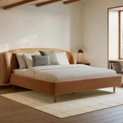 Kayra King Upholstered Bed - Felted Ginger