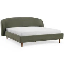 Kayra King Upholstered Bed - Felted Green