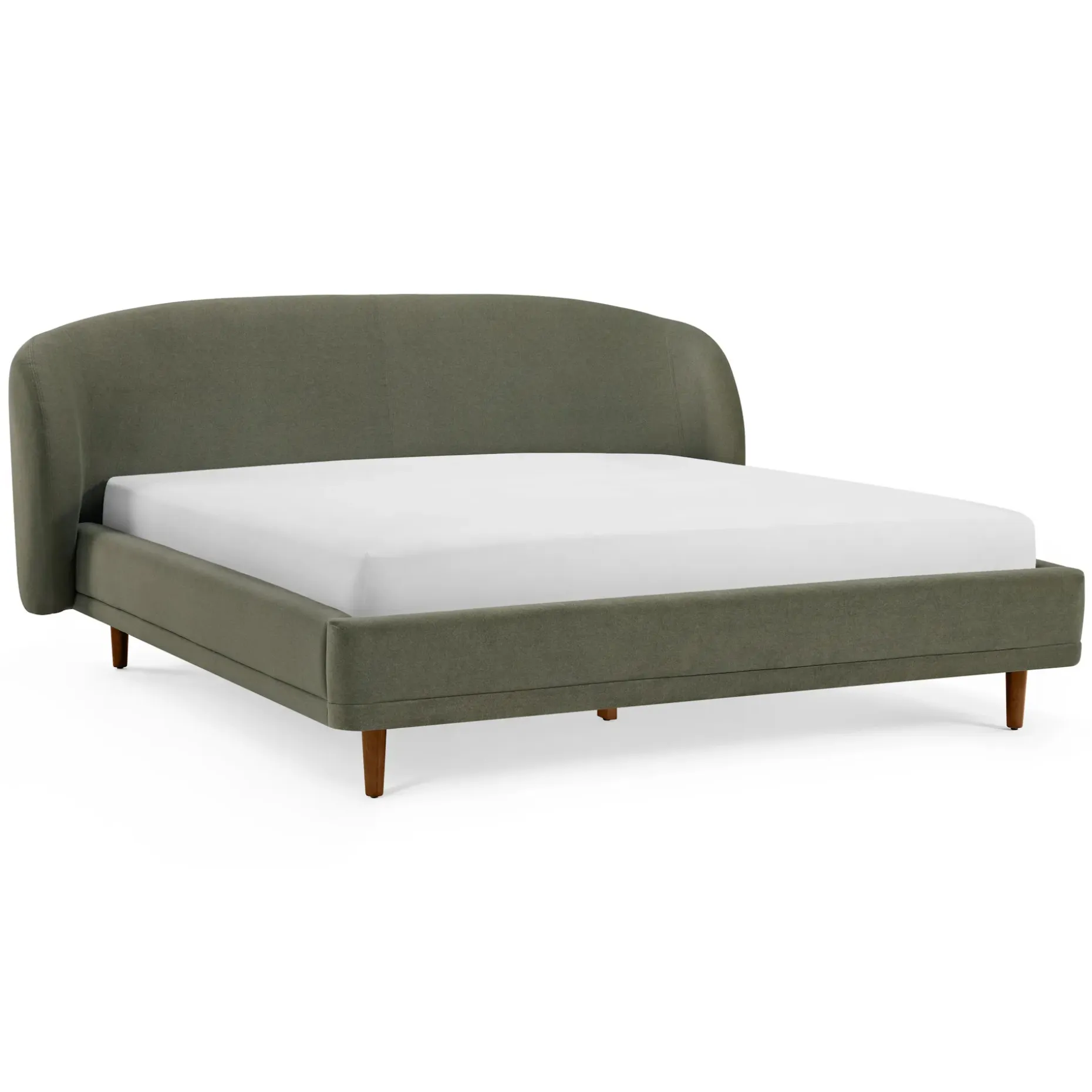 Kayra King Upholstered Bed - Felted Green