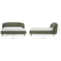 Kayra King Upholstered Bed - Felted Green
