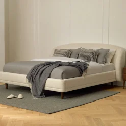 Kayra King Upholstered Bed - Ivory Bouclé
