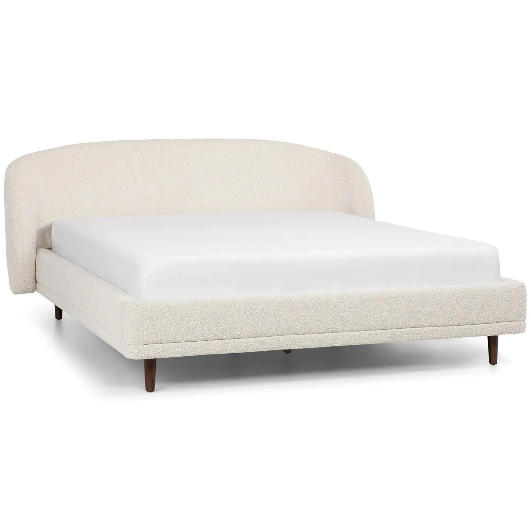 Kayra King Upholstered Bed - Ivory Bouclé