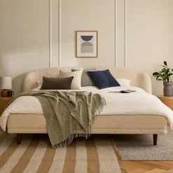 Kayra King Upholstered Bed - Ivory Bouclé