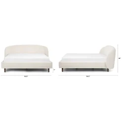 Kayra King Upholstered Bed - Ivory Bouclé