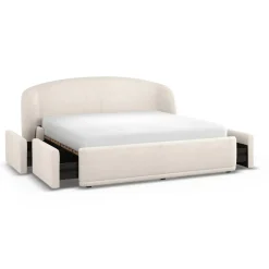Kayra King Upholstered Storage Bed - Ivory Bouclé