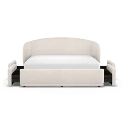 Kayra King Upholstered Storage Bed - Ivory Bouclé
