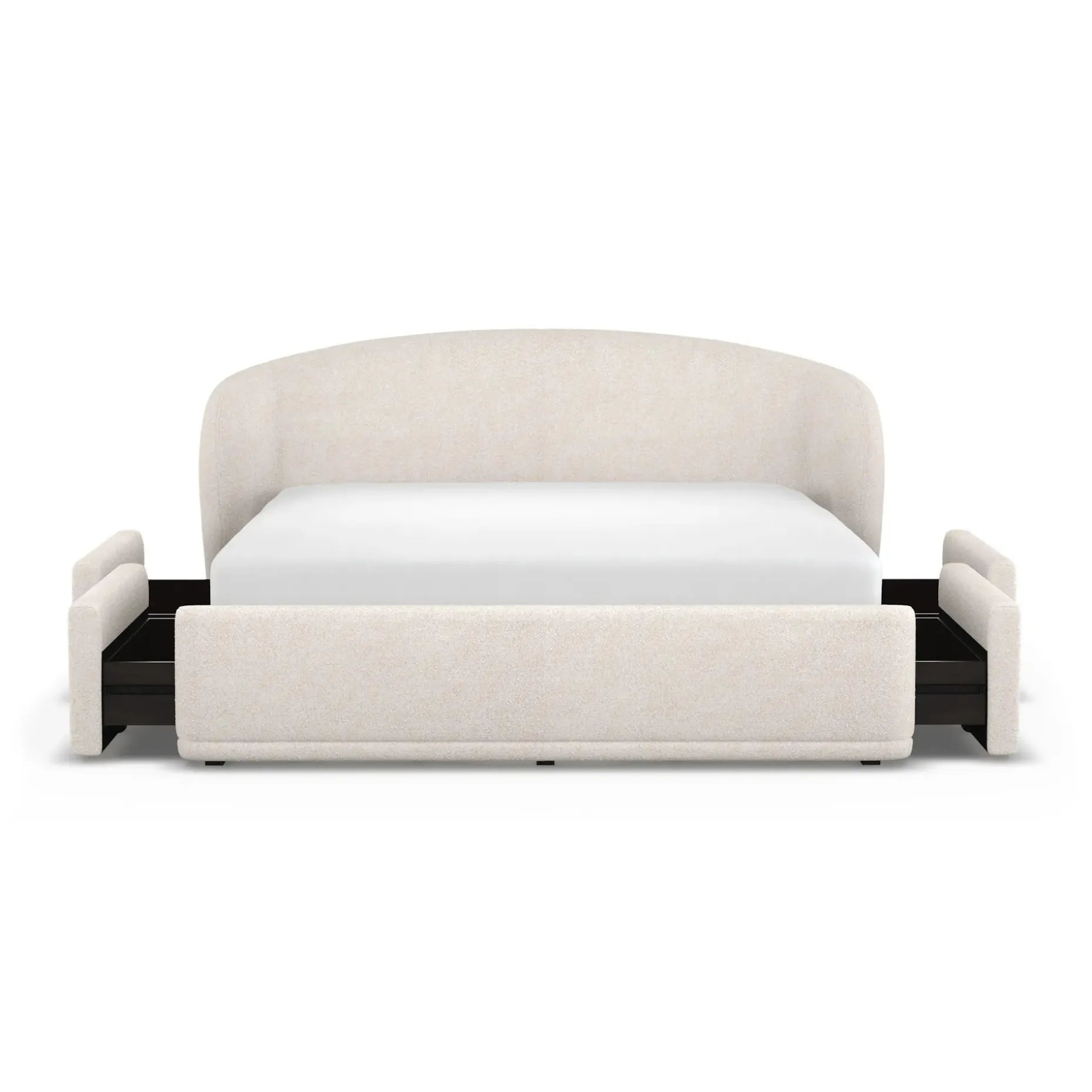 Kayra King Upholstered Storage Bed - Ivory Bouclé