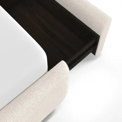 Kayra King Upholstered Storage Bed - Ivory Bouclé