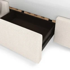 Kayra King Upholstered Storage Bed - Ivory Bouclé