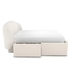 Kayra King Upholstered Storage Bed - Ivory Bouclé