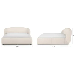 Kayra King Upholstered Storage Bed - Ivory Bouclé