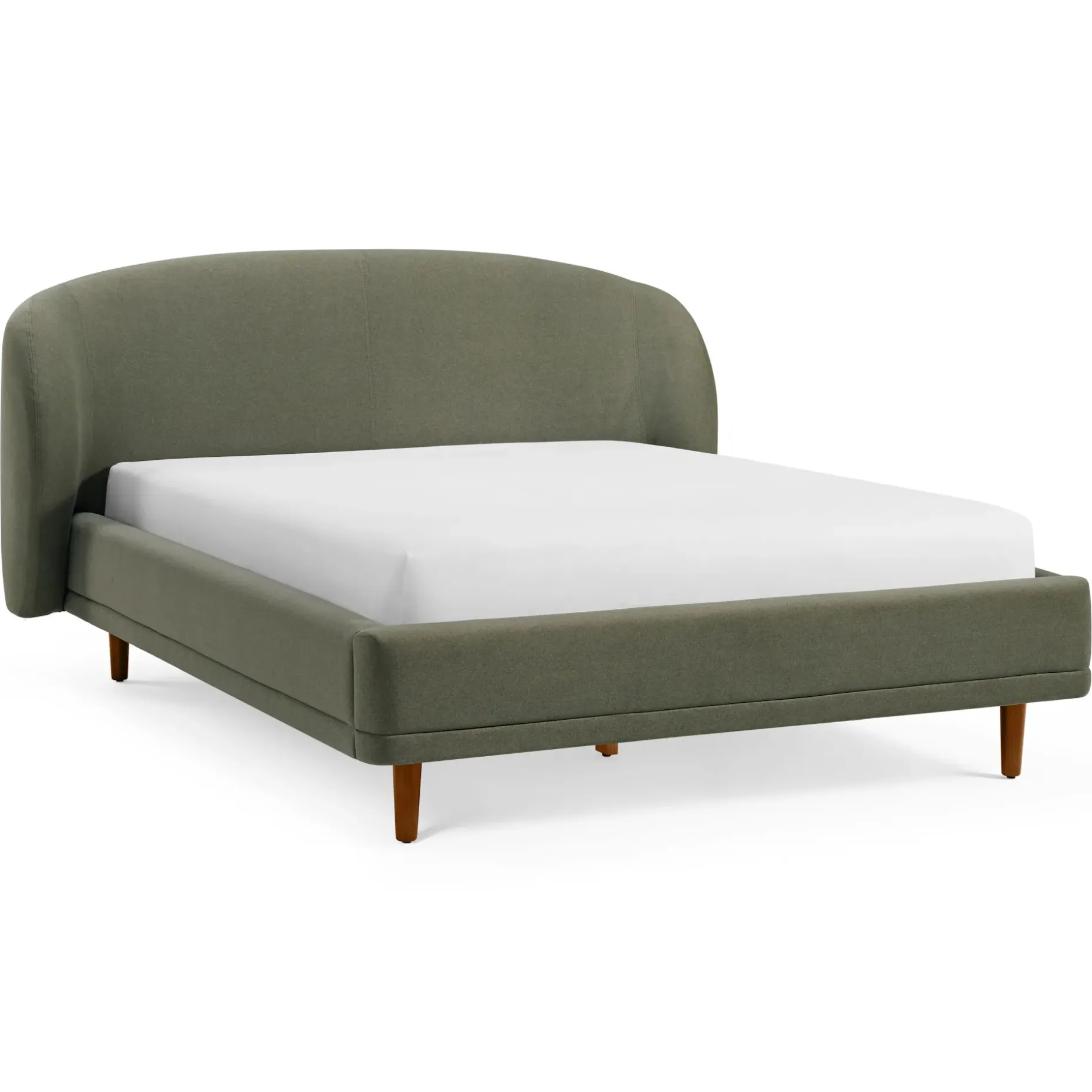 Kayra Queen Upholstered Bed - Felted Green