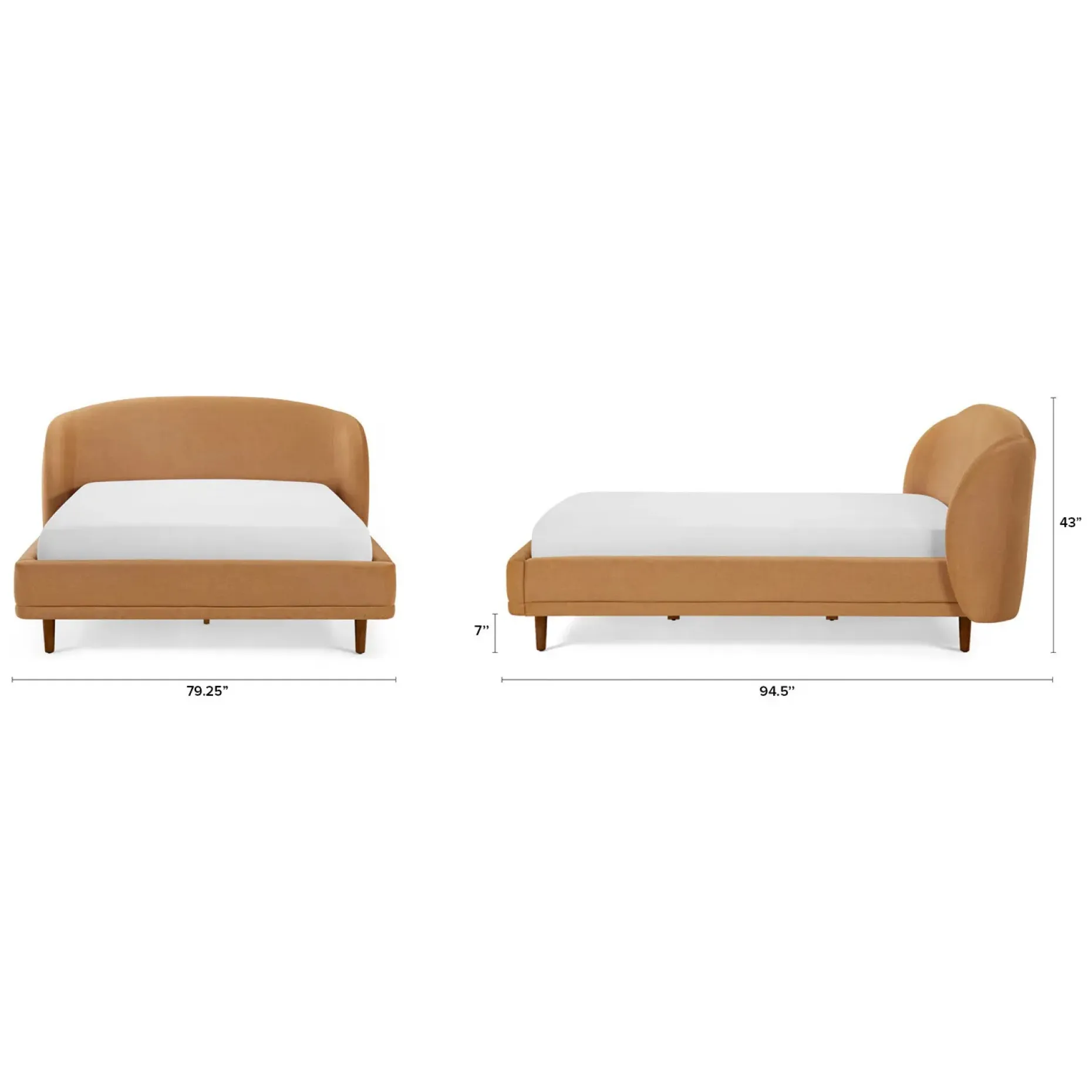 Kayra Queen Upholstered Bed - Felted Ginger