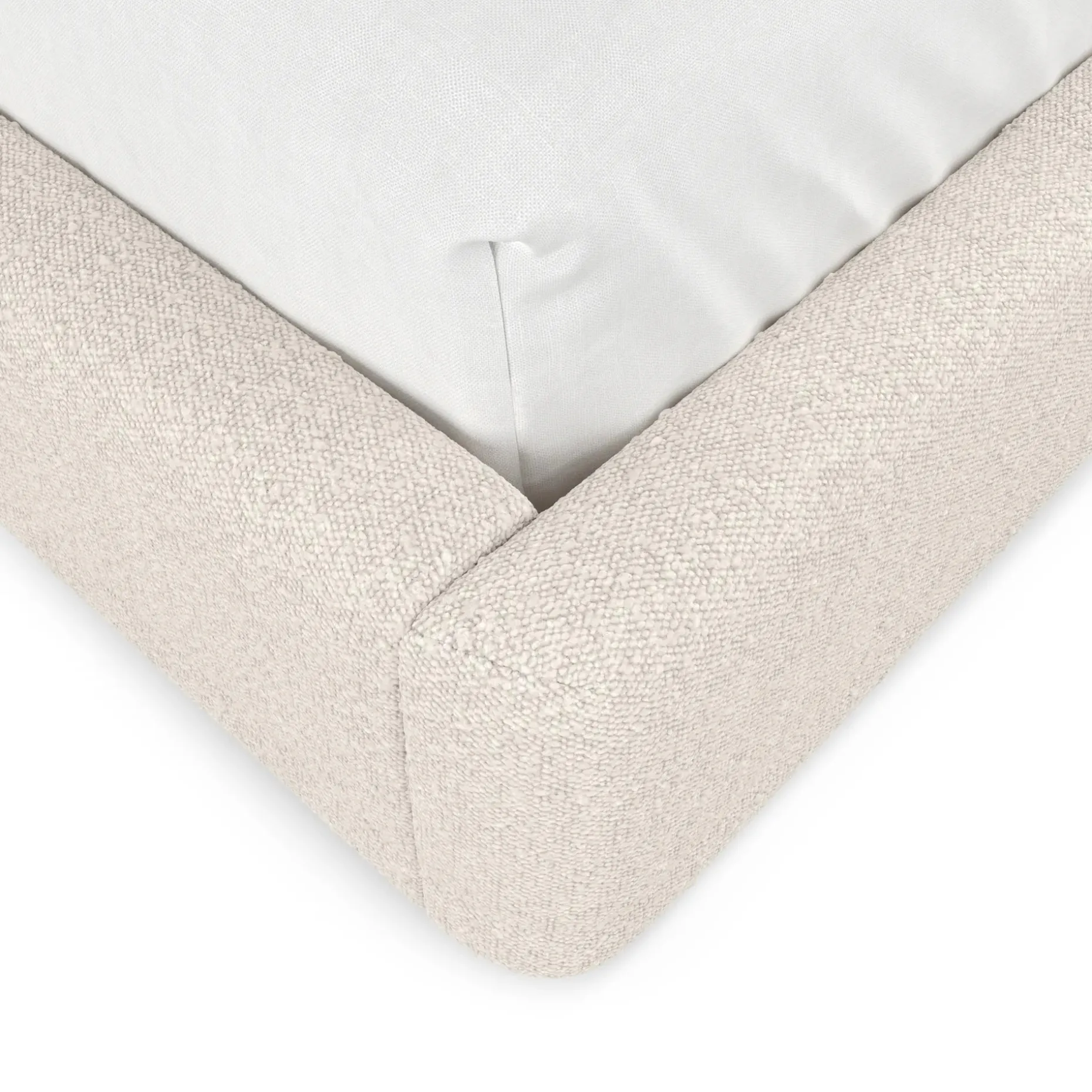 Kayra Queen Upholstered Bed - Ivory Bouclé