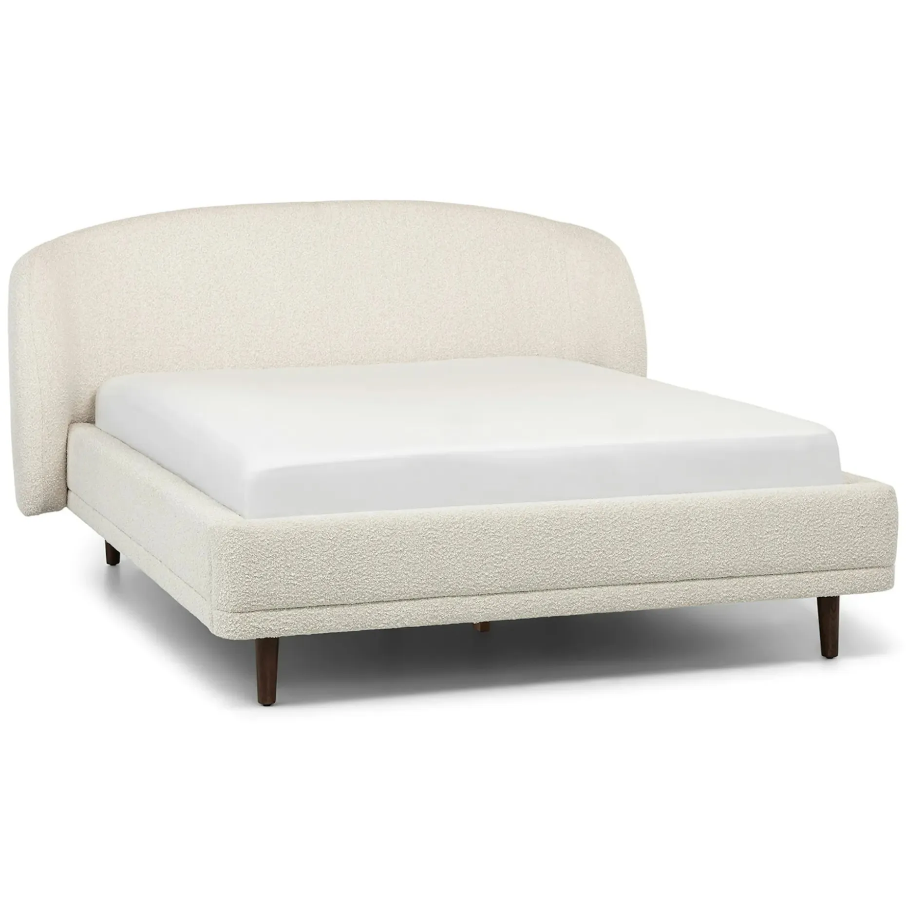 Kayra Queen Upholstered Bed - Ivory Bouclé