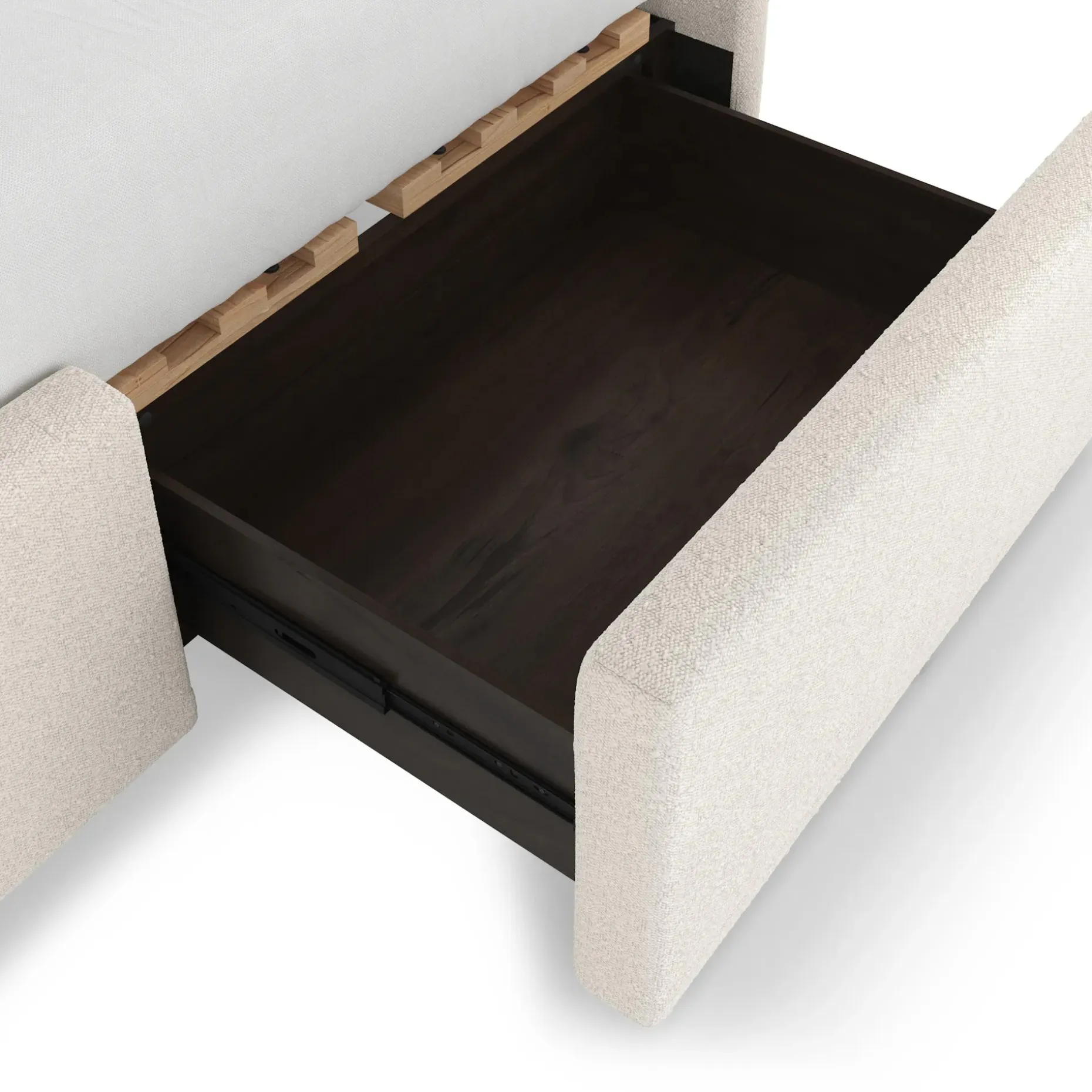 Kayra Queen Upholstered Storage Bed - Ivory Bouclé