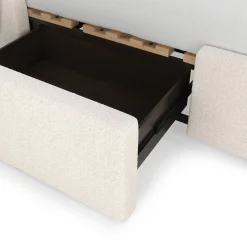 Kayra Queen Upholstered Storage Bed - Ivory Bouclé