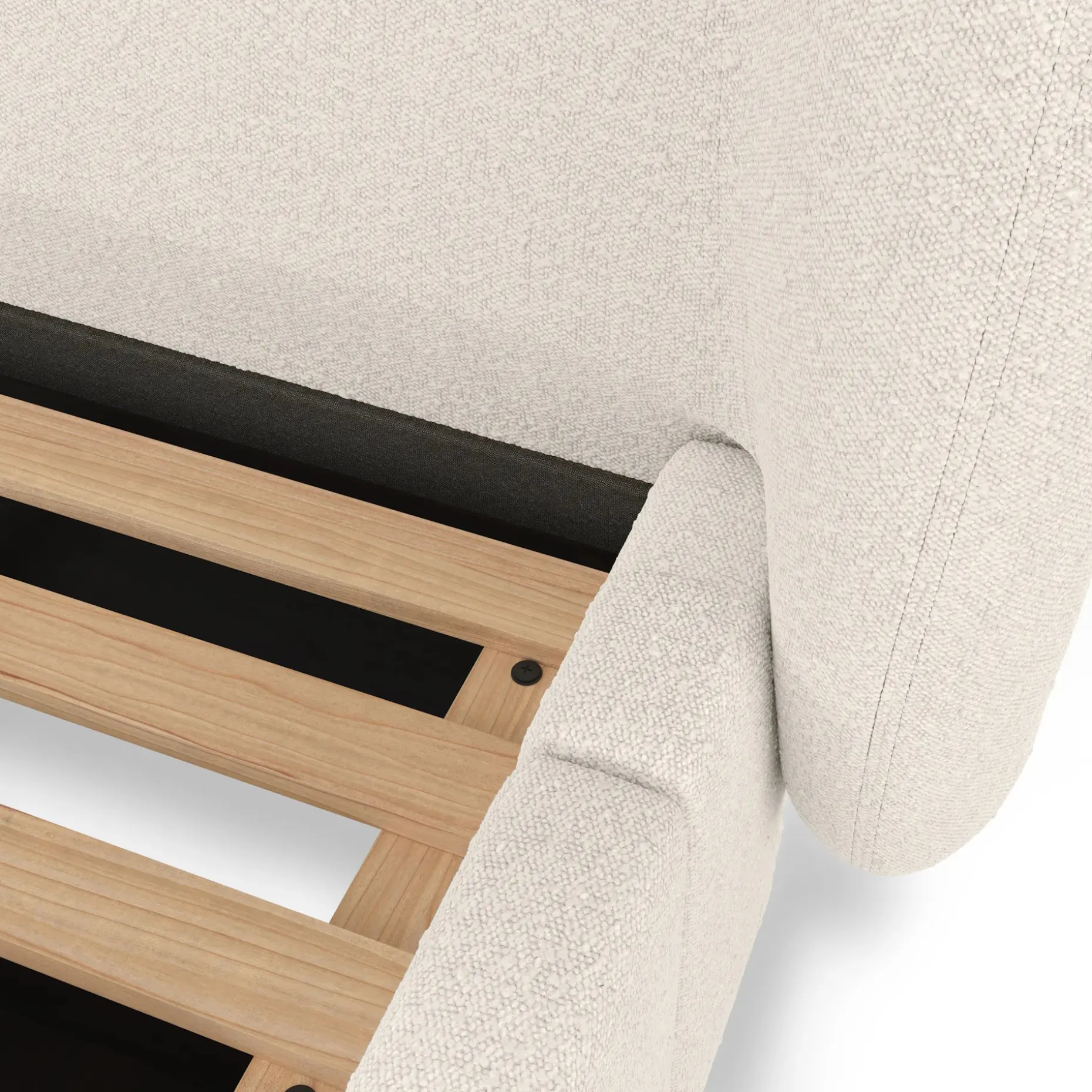 Kayra Queen Upholstered Storage Bed - Ivory Bouclé