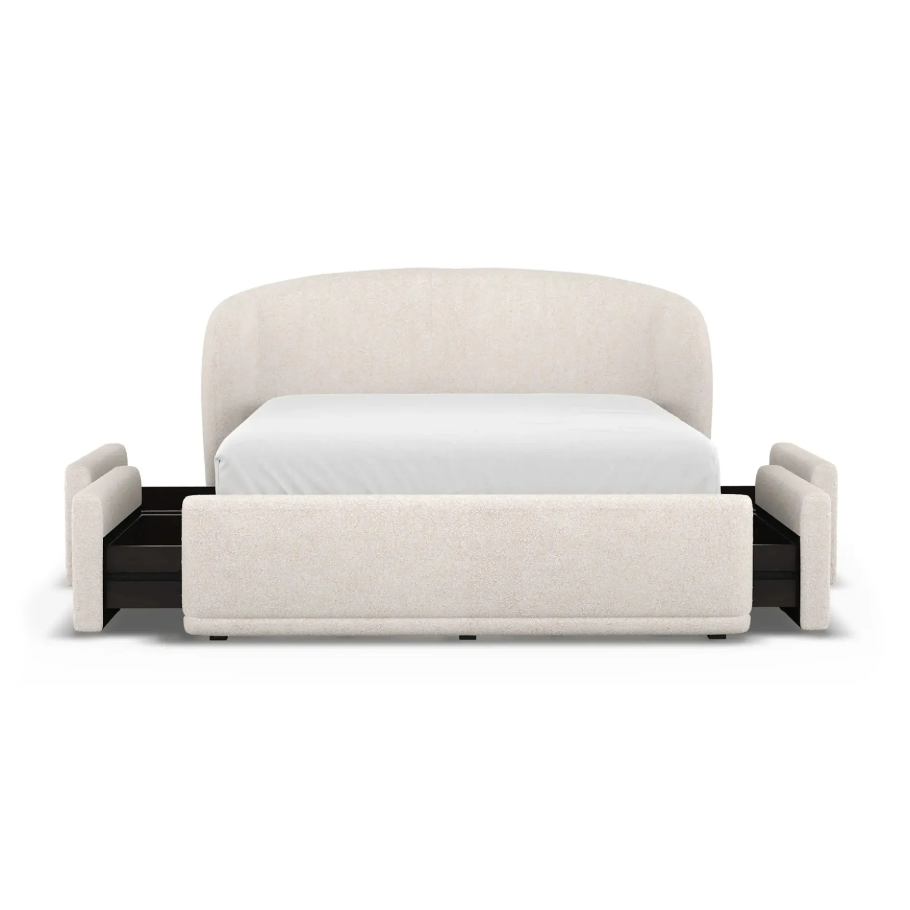 Kayra Queen Upholstered Storage Bed - Ivory Bouclé