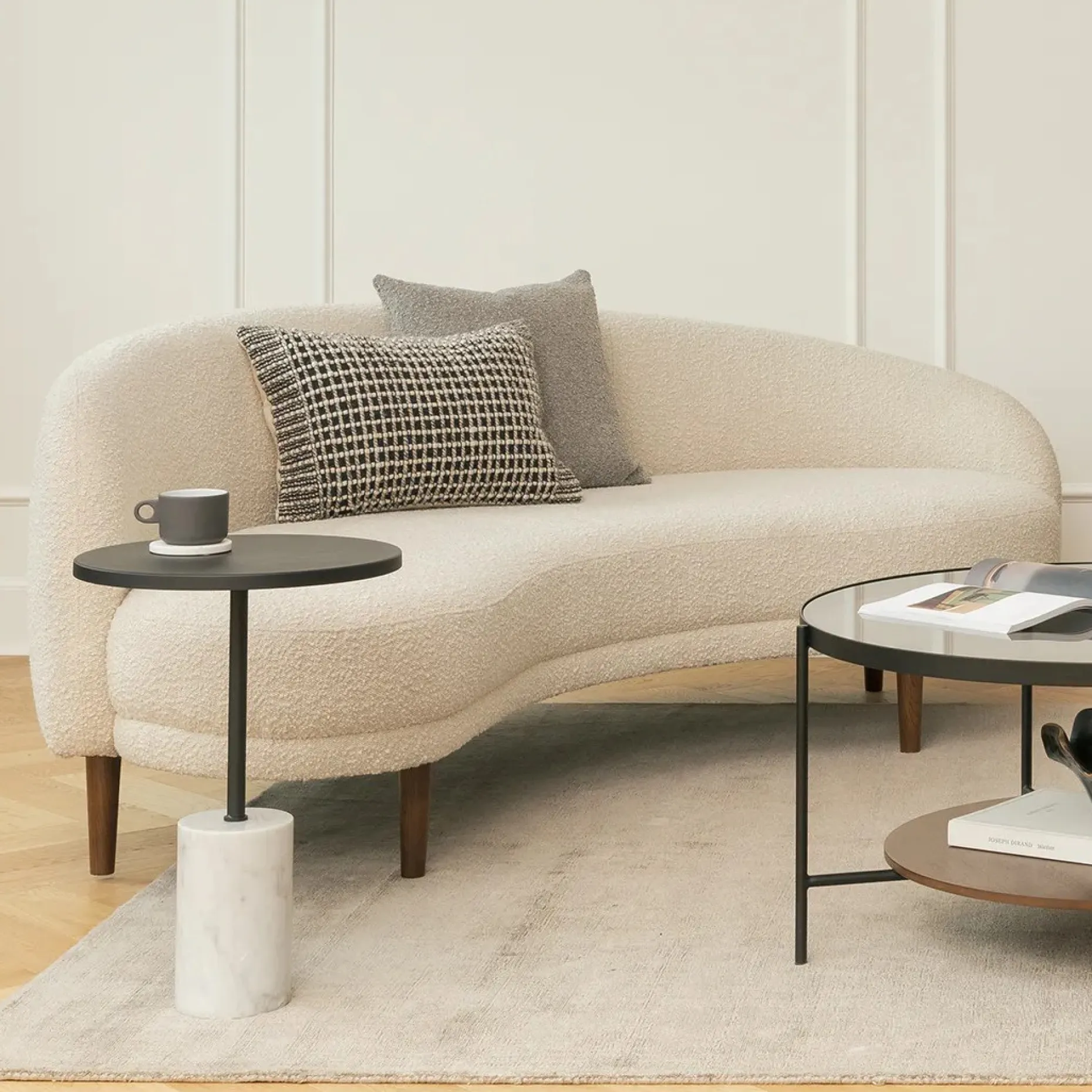 Kayra 87" Sofa - Ivory Bouclé
