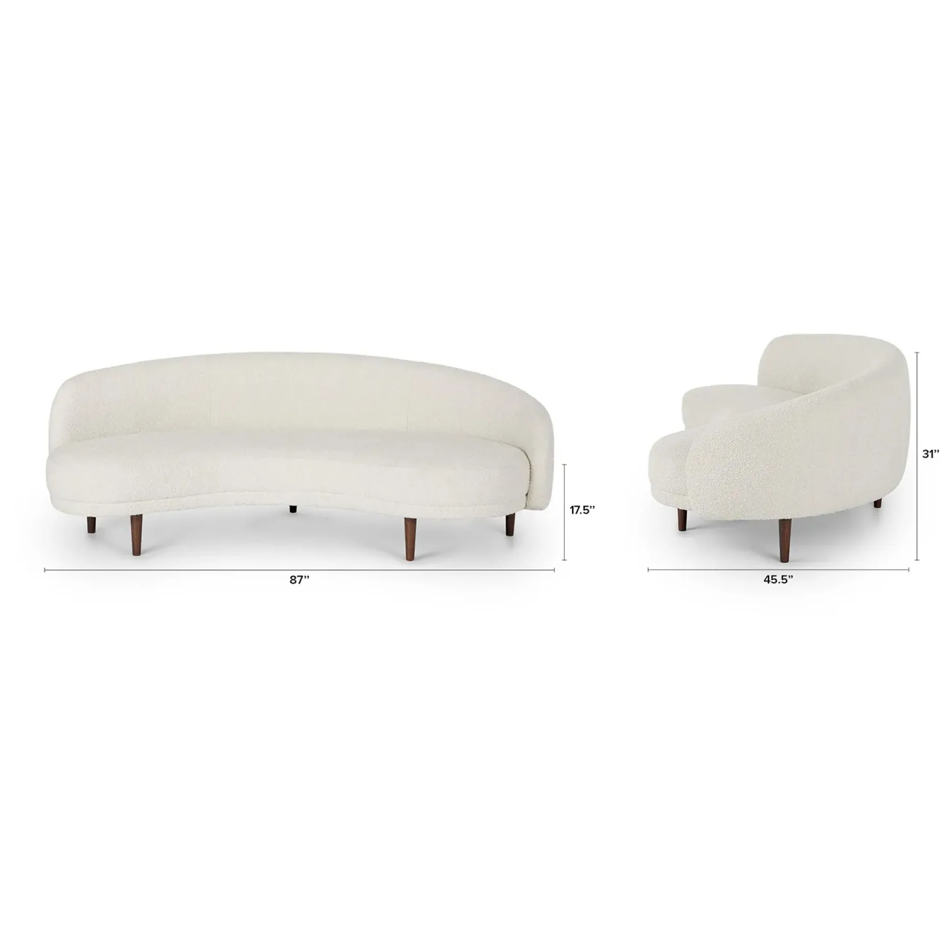 Kayra 87" Sofa - Ivory Bouclé