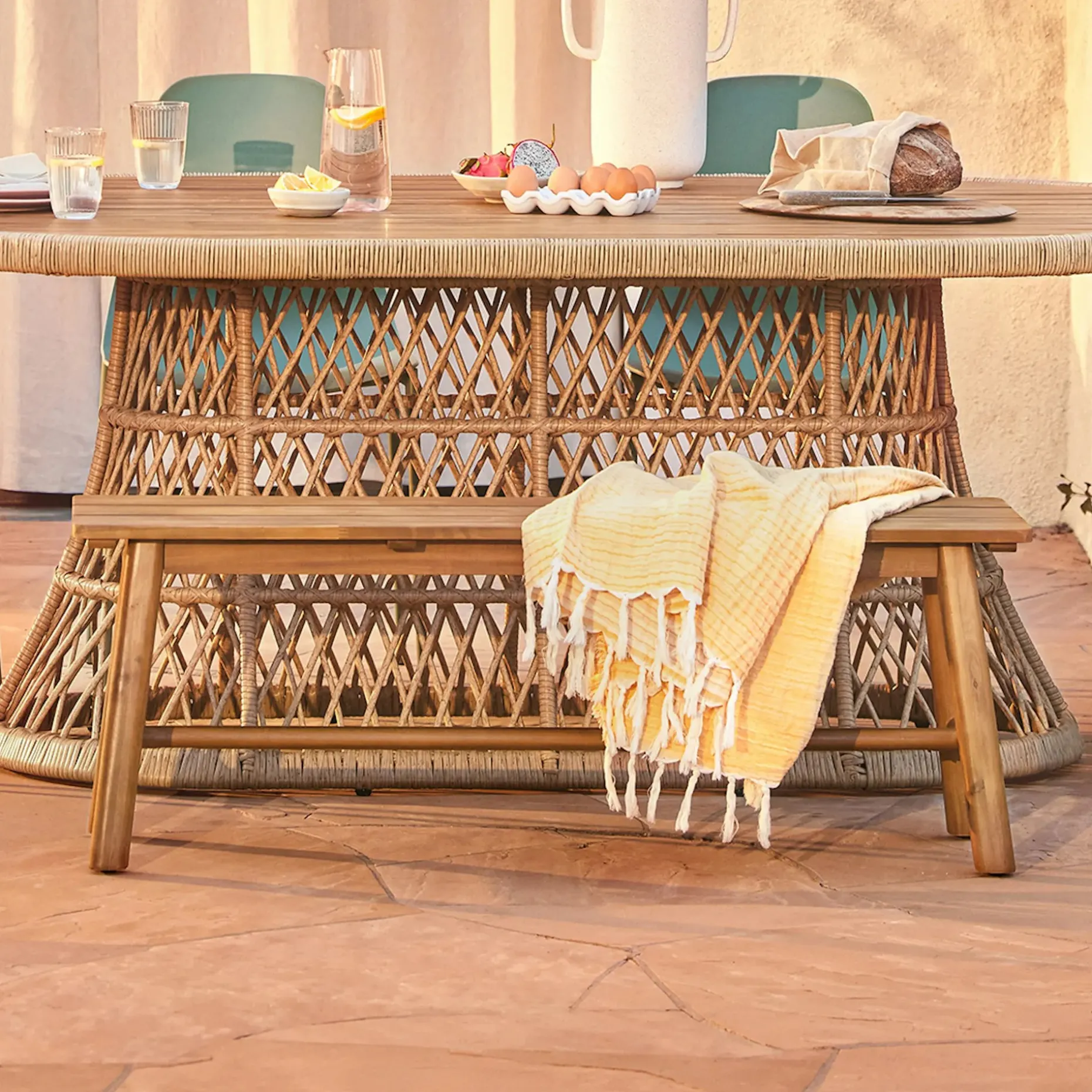 Kempel 47" Outdoor Bench - Acacia