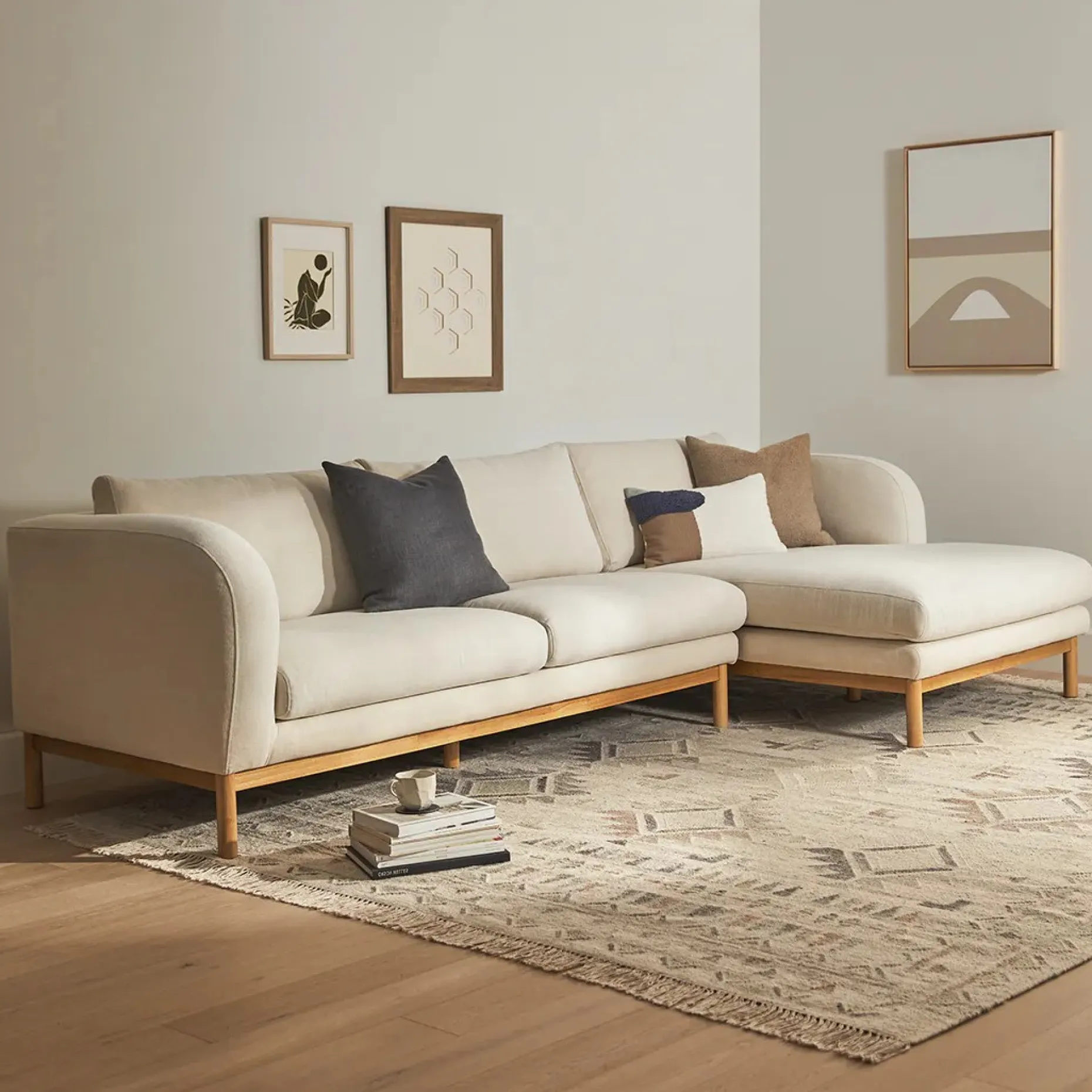 Kinso 115" Right Sectional - Buckler Ivory