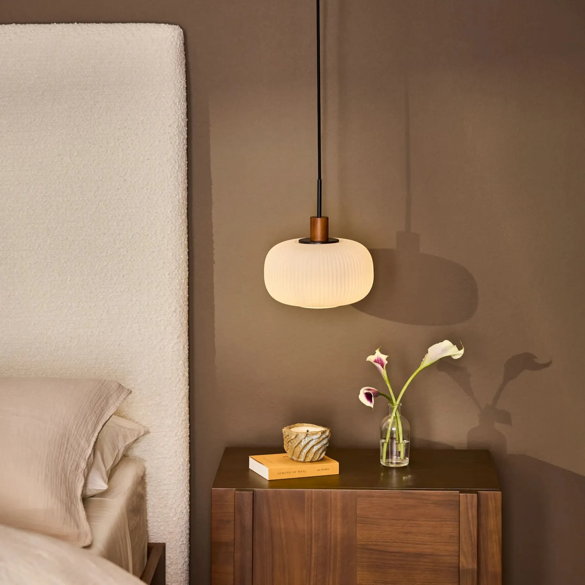 Kipp Glass Pendant Lamp - Walnut
