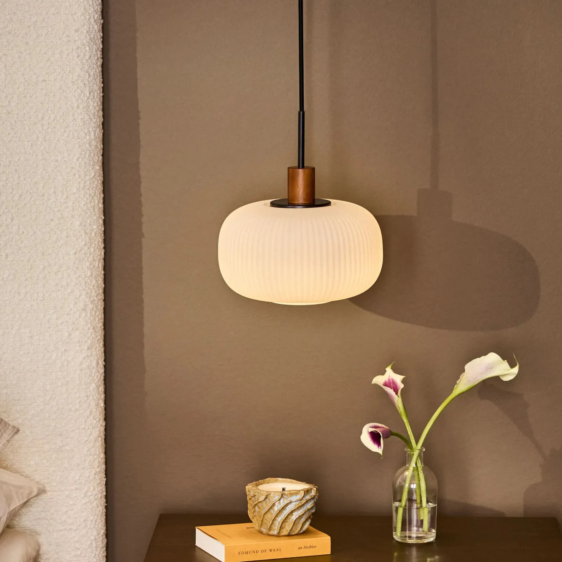 Kipp Glass Pendant Lamp - Walnut
