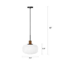 Kipp Glass Pendant Lamp - Walnut