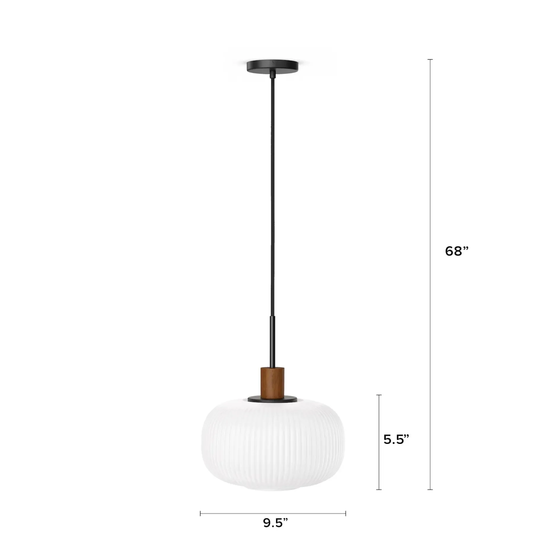 Kipp Glass Pendant Lamp - Walnut
