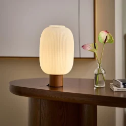 Kipp Glass Table Lamp - Walnut