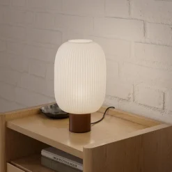 Kipp Glass Table Lamp - Walnut