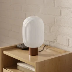 Kipp Glass Table Lamp - Walnut
