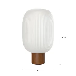 Kipp Glass Table Lamp - Walnut